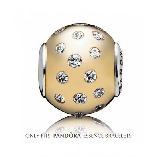 Pandora Charm Essence Silver 14ct Gold Clear Cubic Zirconia Dignity PN 10820 Jewelry