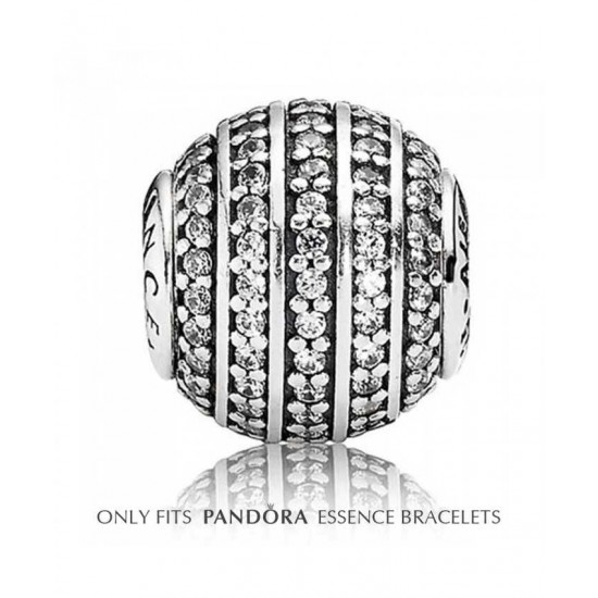 Pandora Charm Essence Silver Cubic Zirconia Channels Confidence Bead PN 10825 Jewelry