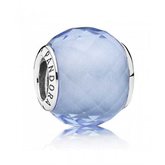 Pandora Charm Silver Faceted Synthetic Blue Quartz Outlet PN 10832 Jewelry