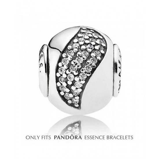 Pandora Charm Essence Silver Cz Wave Happiness Bead PN 10840 Jewelry