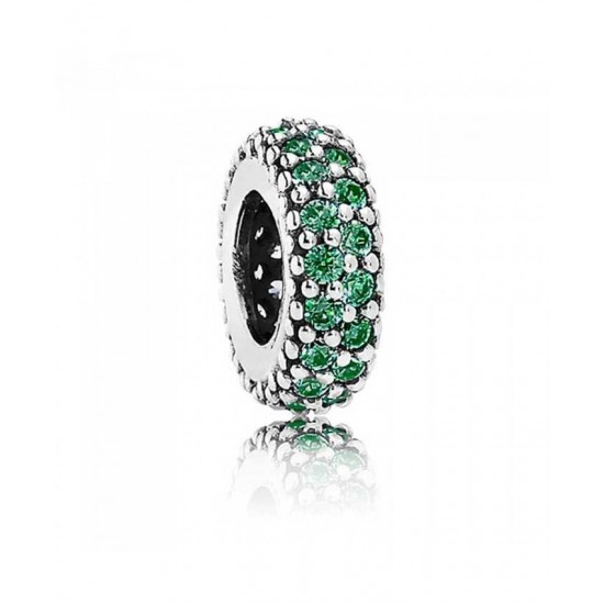 Pandora Spacer Silver Green Pave Cubic Zirconia PN 11531 Jewelry