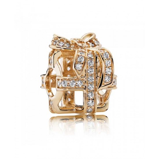 Pandora Charm 14ct Gold All Wrapped Up Openwork PN 10596 Jewelry