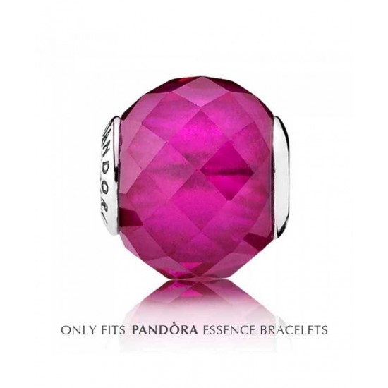 Pandora Charm Essence Silver Pink Crystal Happiness PN 10804 Jewelry