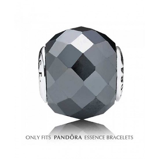 Pandora Charm Essence Silver Synthetic Hematite Courage Bead PN 10833 Jewelry