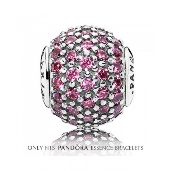 Pandora Charm Essence Silver Pink Cubic Zirconia CaRing PN 10838 Jewelry