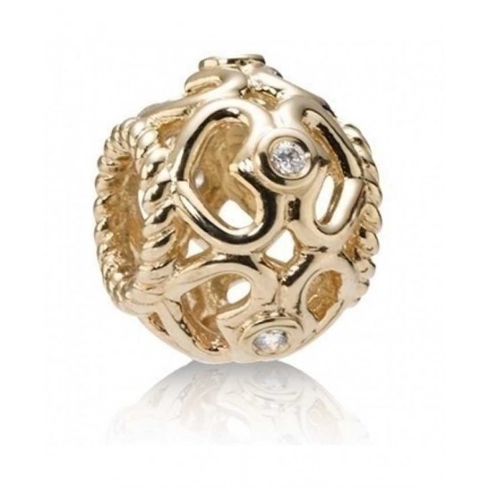Pandora Bead 14ct And Diamond Cut Out Hearts PN 10999 Jewelry