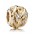 Pandora Charm 14ct Gold Cubic Zirconia Openwork Feather PN 11029 Jewelry
