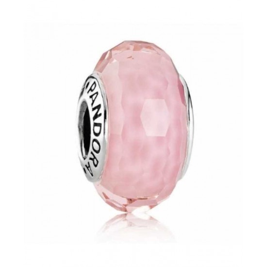 Pandora Bead Sterling Silver Pink Faceted Murano Glass PN 11060 Jewelry