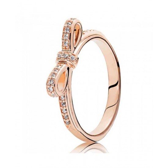 Pandora Ring Rose Sparkling Bow Cubic Zirconia PN 11118 Jewelry