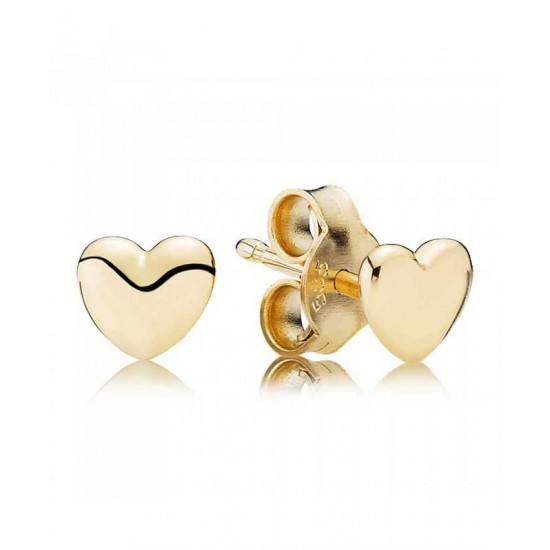 Pandora Earring 14ct Plain Heart Stud PN 11155 Jewelry