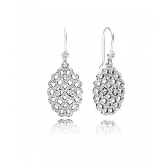 Pandora Earring Silver Statement Lace Pendant PN 11157 Jewelry
