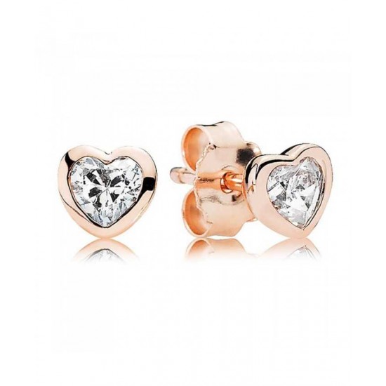 Pandora Earring Rose Heart Stud PN 11158 Jewelry