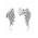 Pandora Earring Silver Cubic Zirconia Majestic Feathers Studs PN 11161 Jewelry