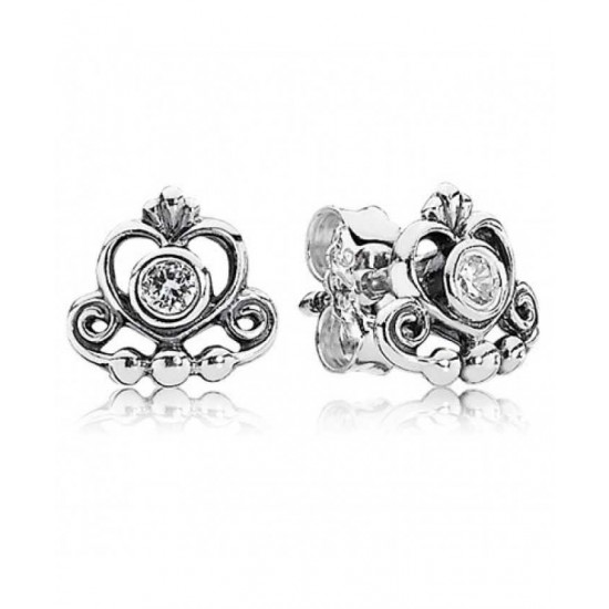 Pandora Earring Silver Cubic Zirconia Romance Stud PN 11172 Jewelry