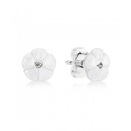 Pandora Earring Silver Luminous Floral PN 11173 Jewelry