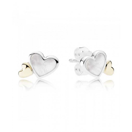 Pandora Earring Silver 14ct Gold Luminous Hearts PN 11189 Jewelry