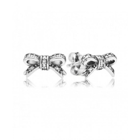 Pandora Earring Silver Delicate Bow Stud PN 11203 Jewelry