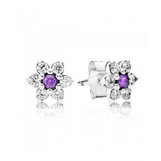 Pandora Earring Silver Cubic Zirconia Forget Me Not Stud PN 11213 Jewelry