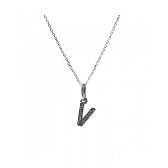 Pandora Necklace Sparkling Alphabet V PN 11318 Jewelry