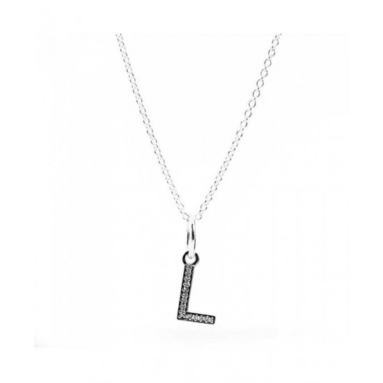 Pandora Necklace Sparkling Alphabet L PN 11332 Jewelry