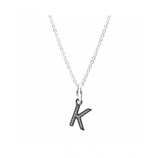 Pandora Necklace Sparkling Alphabet K PN 11336 Jewelry