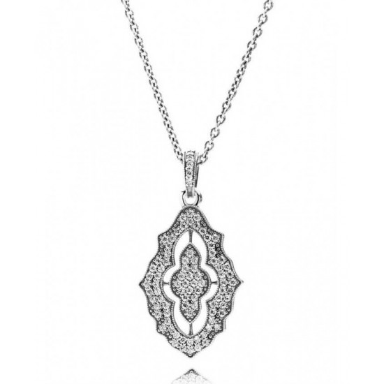 Pandora Necklace Silver Classic Christmas Cubic Zirconia PN 11339 Jewelry