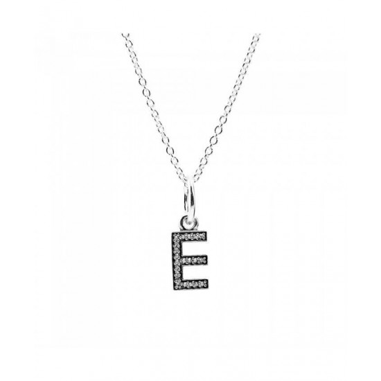 Pandora Necklace Sparkling Alphabet E PN 11349 Jewelry