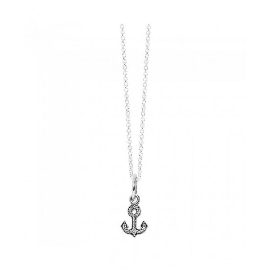 Pandora Necklace Silver Cubic Zirconia Anchor PN 11370 Jewelry