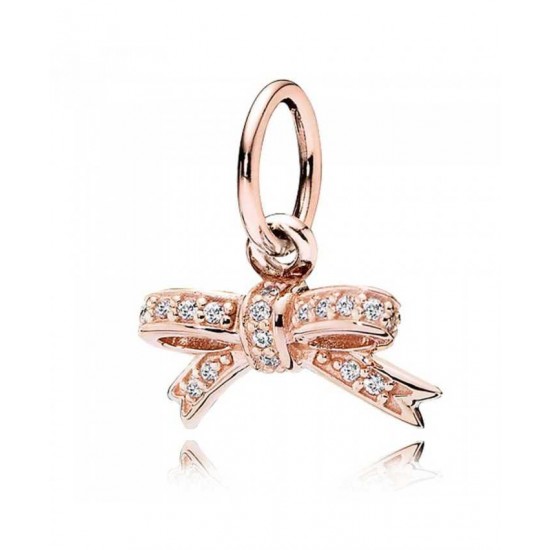 Pandora Pendant Rose Sparkling Bow PN 11489 Jewelry