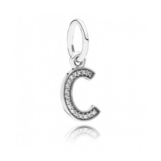 Pandora Charm Sparkling Alphabet C Pendant PN 10472 Jewelry