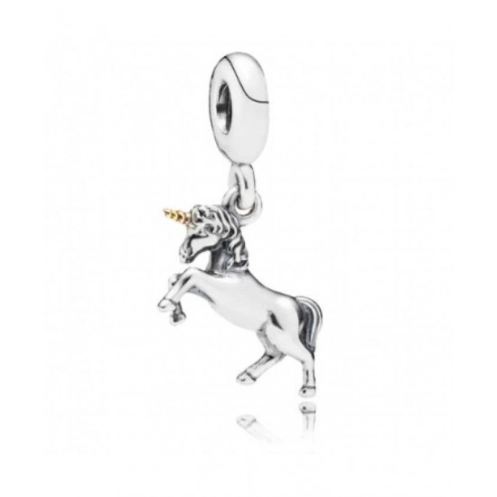 Pandora Charm Silver 14ct Gold Unicorn Pendant PN 10617 Jewelry