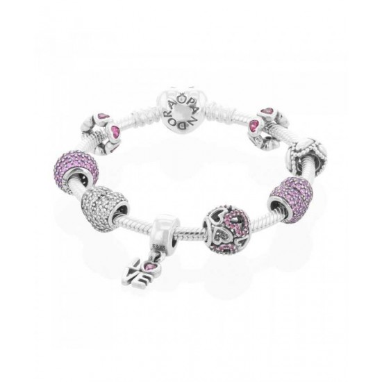 Pandora Bracelet Valentines Complete PN 10172 Jewelry