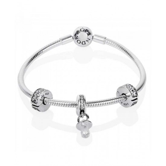 Pandora Bracelet Baby Christening Complete PN 10182 Jewelry