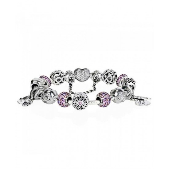 Pandora Bracelet Best Friends Forever Complete PN 10155 Jewelry