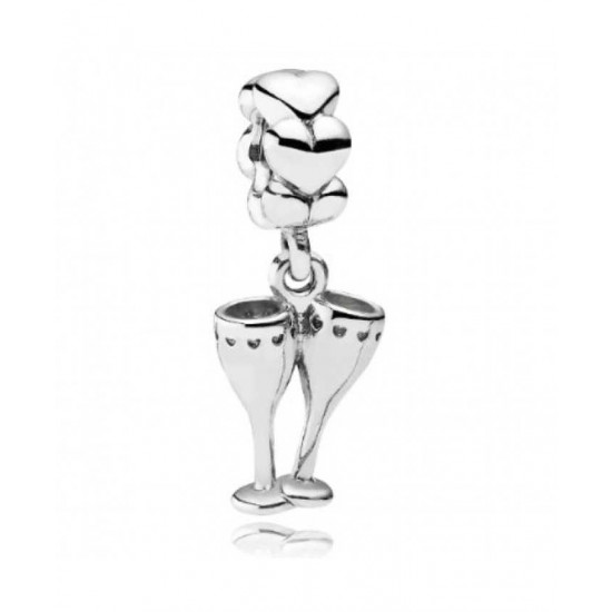 Pandora Charm Silver Champagne Glasses PN 10574 Jewelry
