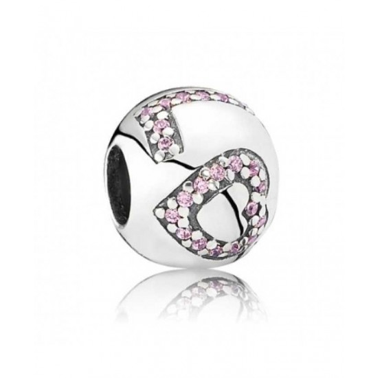 Pandora Charm Silver Pink Cz Love Bead PN 10771 Jewelry