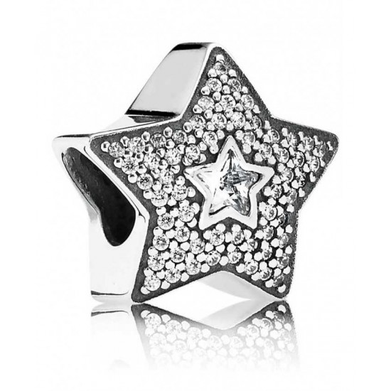 Pandora Charm Silver Pave Wishing Star PN 10780 Jewelry