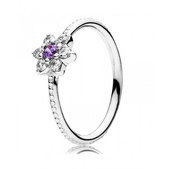 Pandora Ring Silver Cubic Zirconia Forget Me Not PN 11583 Jewelry