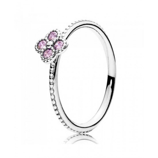 Pandora Ring Oriental Blossom Pink Cubic Zirconia PN 11596 Jewelry