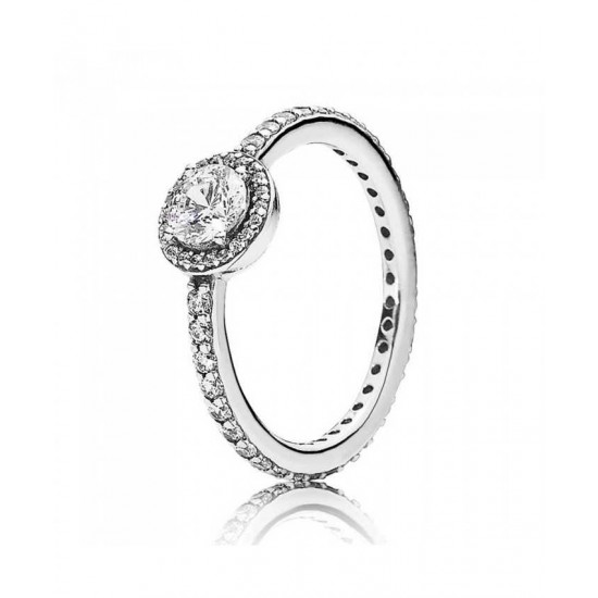 Pandora Ring Silver Cubic Zirconia Classic Elegance PN 11611 Jewelry