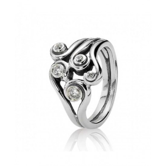 Pandora Ring Silver Cz Swirl PN 11623 Jewelry