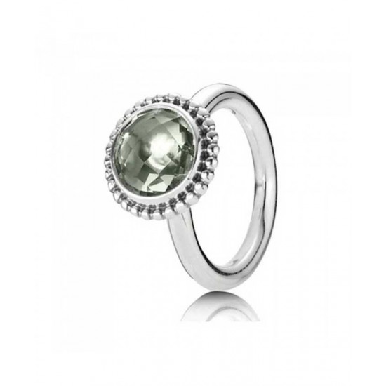 Pandora Ring Silver Green Amethyst PN 11631 Jewelry