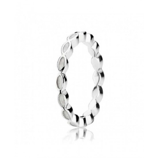 Pandora Ring Silver White Enamel PN 11648 Jewelry