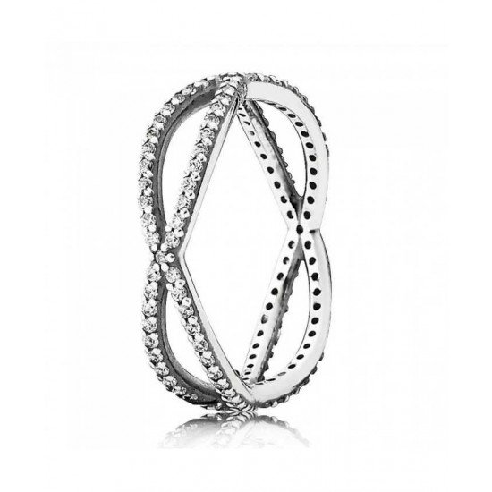 Pandora Ring Silver Cubic Zirconia Entwined PN 11666 Jewelry