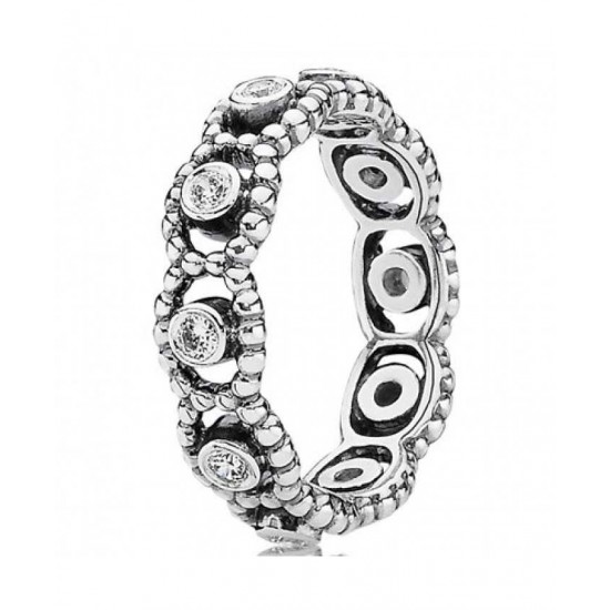 Pandora Ring Silver Cubic Zirconia Romance PN 11670 Jewelry